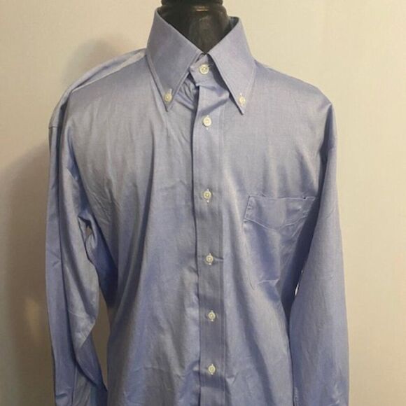 IKE Behar Blue button-down shirt, size 16/33 - Picture 1 of 4